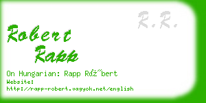 robert rapp business card